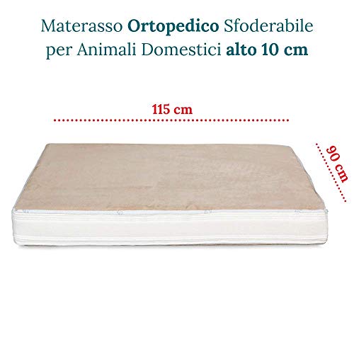 Evergreenweb - Colchón cama 90 x 115 x 10 cm para perros o gatos de tamaño grande, relleno suave capa interior de espuma Waterfoam Revestimiento con Air Space extraíble y lavable máx