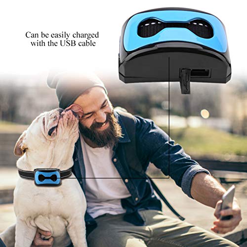 EVTSCAN Collar de ladridos para perros recargable, collar de ladridos sin golpes, con función de pitido + vibración, 7 sensibilidad ajustable sin descarga eléctrica para perros medianos grandes