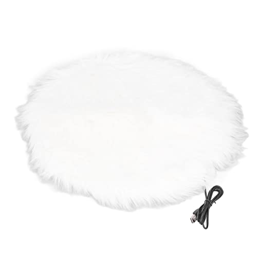 EVTSCAN Manta eléctrica para Mascotas, Pelo de visón de imitación de Felpa, Almohadilla térmica Ajustable para Perros a Temperatura Constante para Cachorros y Gatos(Blanco)