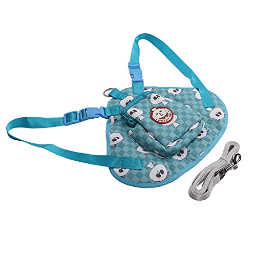 EVTSCAN Mochila de Dibujos Animados para Perros, Bolsa de arnés Ajustable para Mascotas con Cuerda de tracción para Viajes al Aire Libre, Senderismo, Entrenamiento para Acampar(S-Azul)