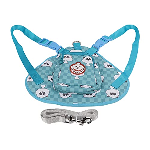 EVTSCAN Mochila de Dibujos Animados para Perros, Bolsa de arnés Ajustable para Mascotas con Cuerda de tracción para Viajes al Aire Libre, Senderismo, Entrenamiento para Acampar(S-Azul)