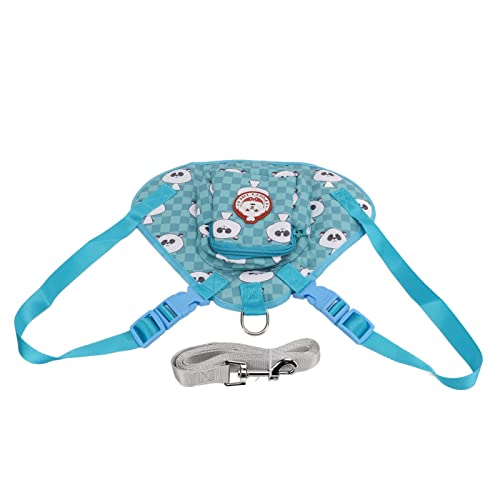 EVTSCAN Mochila de Dibujos Animados para Perros, Bolsa de arnés Ajustable para Mascotas con Cuerda de tracción para Viajes al Aire Libre, Senderismo, Entrenamiento para Acampar(S-Azul)