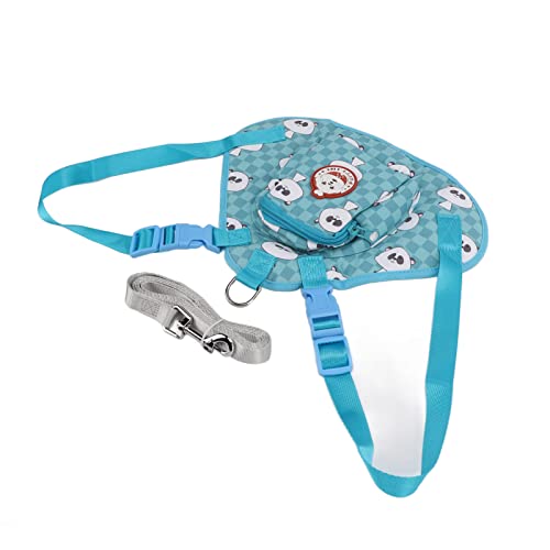 EVTSCAN Mochila de Dibujos Animados para Perros, Bolsa de arnés Ajustable para Mascotas con Cuerda de tracción para Viajes al Aire Libre, Senderismo, Entrenamiento para Acampar(S-Azul)