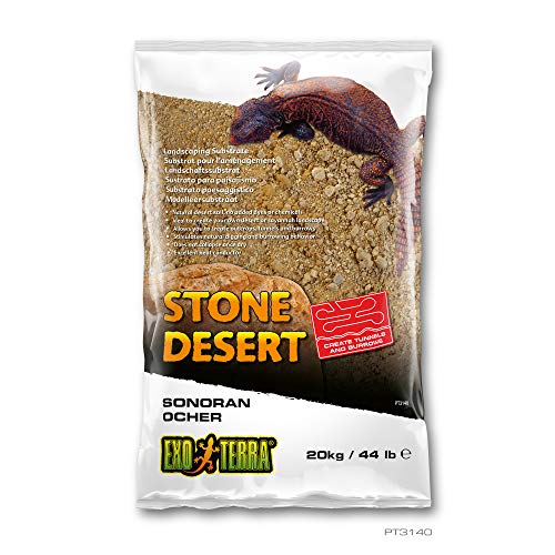 EXO TERRA Sustrato de Paisaje Sonoran Ocher Stone Desert para terrarios (20 kg), Color Amarillo