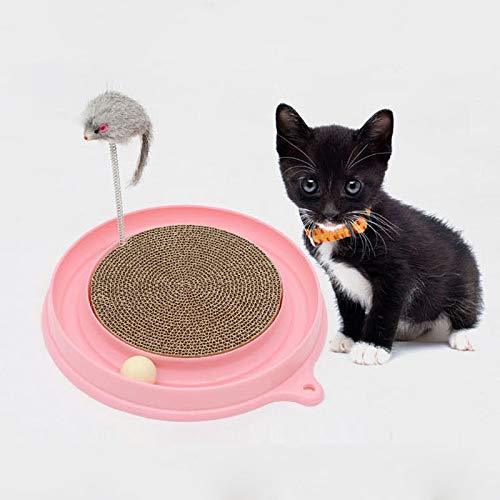 Exquisito gato Favorito Placa de diversión Bola divertida Juguetes lindos del ratón Gato Primavera Papel corrugado Rascadores Postes Juguete for mascotas, Entrega de color al azar, Diámetro: 40 cm Yzc