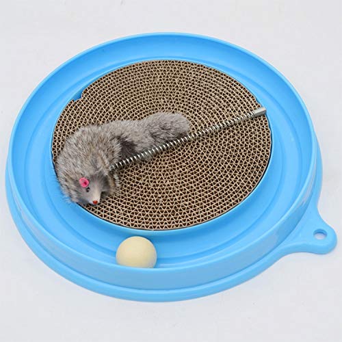 Exquisito gato Favorito Placa de diversión Bola divertida Juguetes lindos del ratón Gato Primavera Papel corrugado Rascadores Postes Juguete for mascotas, Entrega de color al azar, Diámetro: 40 cm Yzc