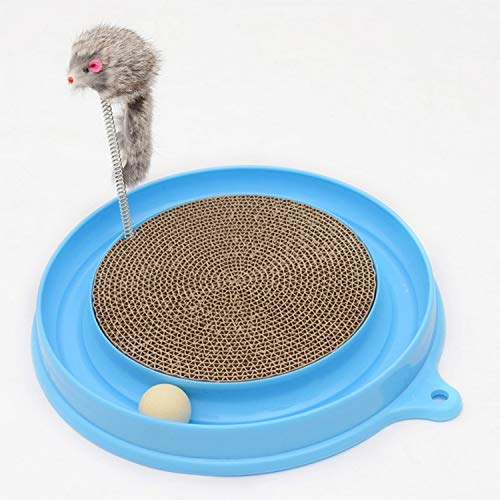 Exquisito gato Favorito Placa de diversión Bola divertida Juguetes lindos del ratón Gato Primavera Papel corrugado Rascadores Postes Juguete for mascotas, Entrega de color al azar, Diámetro: 40 cm Yzc