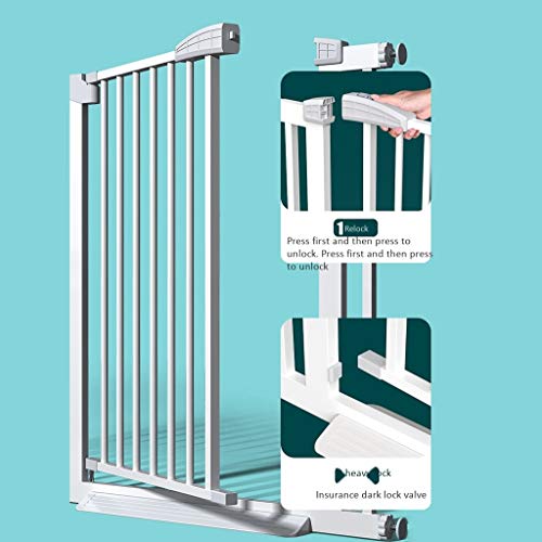 Extra Ancho Puerta de Seguridad, Aumentó La Presión Interior del Animal Doméstico de Barrera, for Muros/Escaleras (Color : High 80cm, Size : 117-124cm)