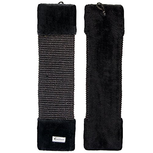 EYEPOWER Rascador para Gatos Altura Aprox 50 cm para afilarse Las Garras Jugar | tablón de sisal Natural para arañar | Parte Posterior de Peluche Suave | Negro