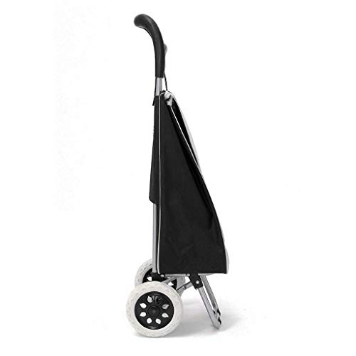FACAZ Carrito de Compras 45L Carrito de Compras Plegable Bolsa con Ruedas Carrito de Empuje Carritos Carritos de Equipaje Ruedas de Equipaje Tela Oxford Floding Carrito de la Compra (Color: Negro)