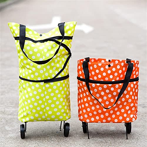 FACAZ Carrito de la Compra Carrito de la Compra con Carro remolcador de 2 Ruedas Carrito de Compras Plegable Bolsa de Asas para Compras, comestibles, Carrito de lavandería (Color: B)