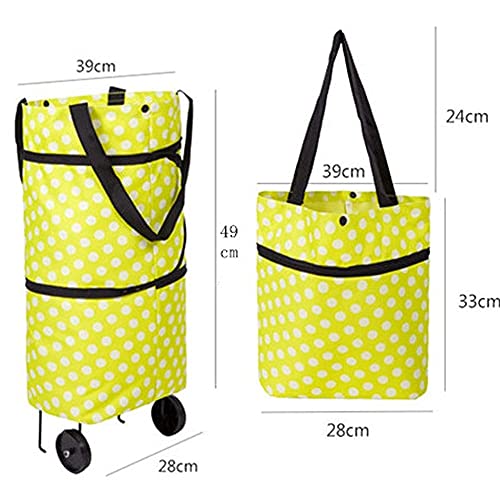 FACAZ Carrito de la Compra Carrito de la Compra con Carro remolcador de 2 Ruedas Carrito de Compras Plegable Bolsa de Asas para Compras, comestibles, Carrito de lavandería (Color: B)