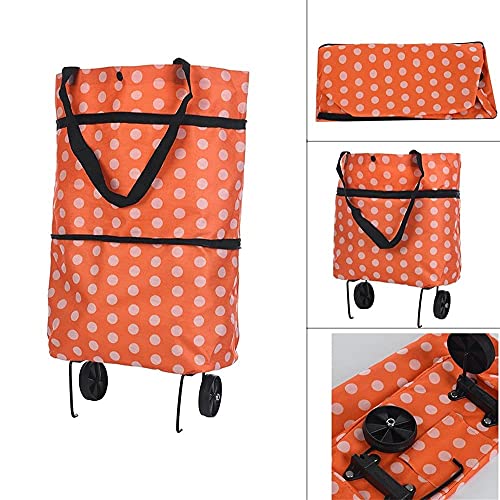 FACAZ Carrito de la Compra Carrito de la Compra con Carro remolcador de 2 Ruedas Carrito de Compras Plegable Bolsa de Asas para Compras, comestibles, Carrito de lavandería (Color: B)