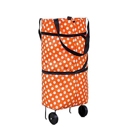 FACAZ Carrito de la Compra Carrito de la Compra con Carro remolcador de 2 Ruedas Carrito de Compras Plegable Bolsa de Asas para Compras, comestibles, Carrito de lavandería (Color: B)