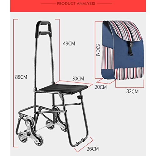 FACAZ Carrito de la Compra Carrito de la Compra Ruedas Carrito de la Compra para Mujer Carrito de la Compra del hogar Carrito de la Compra Carrito portátil Carrito de la Compra Plegable (Color: 4)