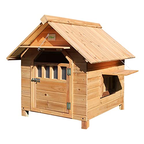 FACAZ Casa para Mascotas Interior y Exterior Casa Universal para Gatos El Piso de la casa para Perros a Prueba de Viento se Puede Limpiar (Color: B, Tamaño: 88 * 77 * 81cm)