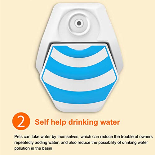 Faderr Fuente de agua para jardín al aire libre para beber, enfriador para perros, dispensador de agua dulce (blanco+azul)