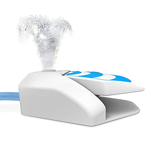 Faderr Fuente de agua para jardín al aire libre para beber, enfriador para perros, dispensador de agua dulce (blanco+azul)