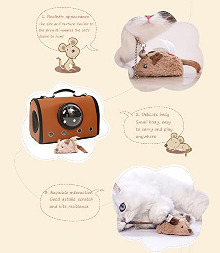 Famkrw Peludo Gato Ratón Juguete,Bola Eléctrica Interactiva para Gatos,Melody Chaser,Juguete Interactivo para Gatos Chirrido,Adecuado para Mascotas,Giratoria Automática