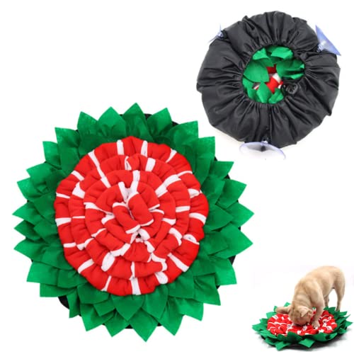 Famkrw Perros Alfombra,Snuffle Mat Juguetes para Perros,Puppy ​Training Pad Puzzle Toys,Hay Tres Potentes Ventosas En La Parte Inferior del Juguete para Masticar Panceta De Cerdo50 X 50 Cm