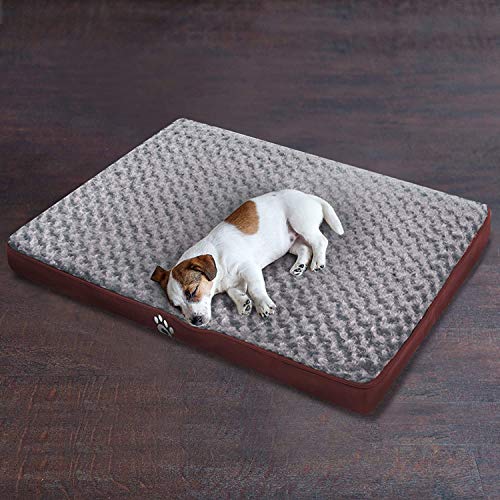 FAREYY - Cama ortopédica de espuma de cáscara de huevo para perros con funda extraíble con cremallera, cama para mascotas diseñada en forro y parte inferior antideslizante