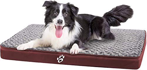 FAREYY - Cama ortopédica de espuma de cáscara de huevo para perros con funda extraíble con cremallera, cama para mascotas diseñada en forro y parte inferior antideslizante