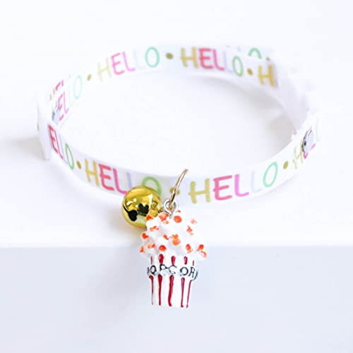 farfi Collar de perro con colgante de donut para disfrazarse ajustable para mascotas, gatos, perros y gatos, collares con campana para vacaciones y mascotas, collar de perro para mascotas