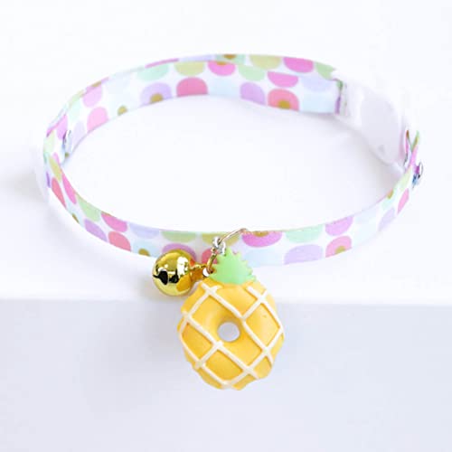 farfi Collar de perro con colgante de donut para disfrazarse ajustable para mascotas, gatos, perros y gatos, collares con campana para vacaciones y mascotas, collar de perro para mascotas