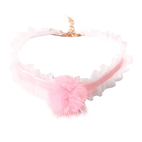 farfi Collar para mascotas Pom Pom Decorativo Buena Elasticidad Terciopelo Gato Collar Collar para vacaciones Collar de perro Accesorios para mascotas