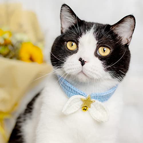 farfi Exquisito Mascotas Collar de lana fina Ejecución Hilado decorativo Lindo Bell Gatos Collar de la joyería para el hogar de punto Mascotas Collar para
