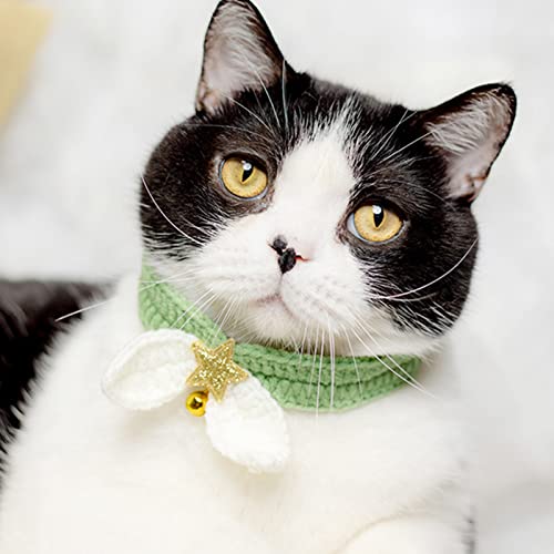farfi Exquisito Mascotas Collar de lana fina Ejecución Hilado decorativo Lindo Bell Gatos Collar de la joyería para el hogar de punto Mascotas Collar para