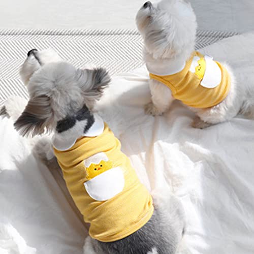 farfi Ropa de punto para cachorros, camisa para mascotas, diseño de cáscara de huevo, transpirable, de moda, chaleco para perros de mascotas, disfraz de verano adorable para verano