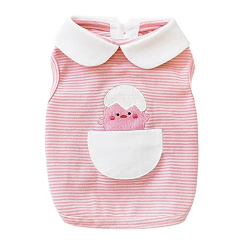 farfi Ropa de punto para cachorros, camisa para mascotas, diseño de cáscara de huevo, transpirable, de moda, chaleco para perros de mascotas, disfraz de verano adorable para verano