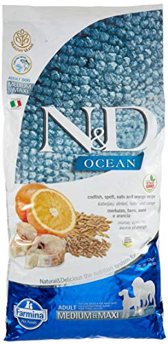 Farmina Natural & Delicious Ocean Ancestral Grain Cod & Orange Adult Medium & Maxi Dog Food 26.4 lb