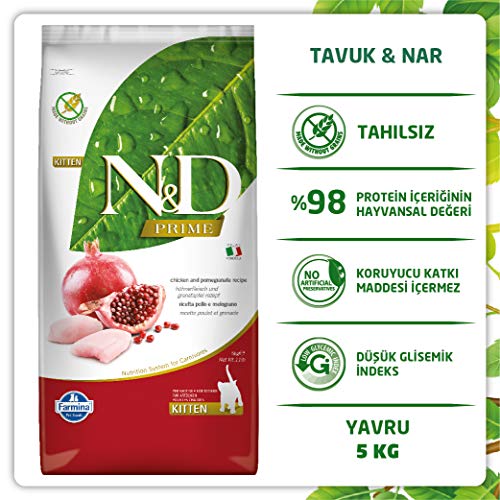 Farmina - N&D Pollo y Granada Kitten Grain Free - 5 Kg.