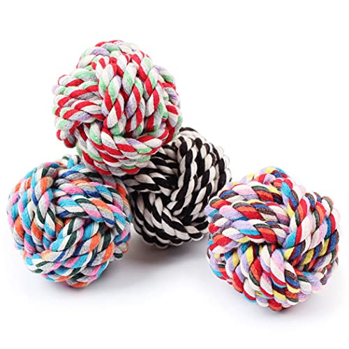 Fascigirl Pelota de cuerda para perros colorido: Pelota de mascar para mascotas de algodón juguete interactivo para masticadores agresivos Masticadores agresivos Ansiedad