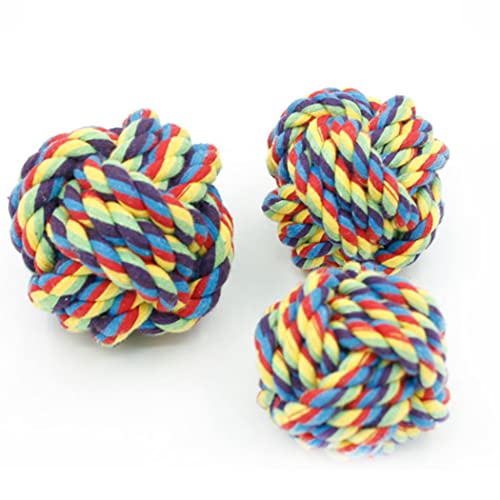 Fascigirl Pelota de cuerda para perros colorido: Pelota de mascar para mascotas de algodón juguete interactivo para masticadores agresivos Masticadores agresivos Ansiedad