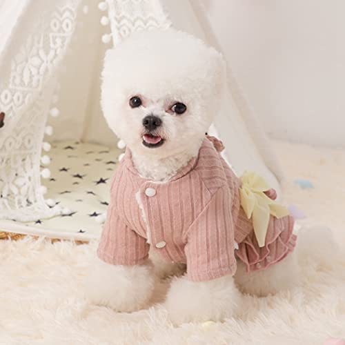Fascigirl Vestido de invierno para perros de punto: vestido térmico para cachorros, ropa para perros y gatos, para fiestas, tamaño pequeño, mediano y ligero