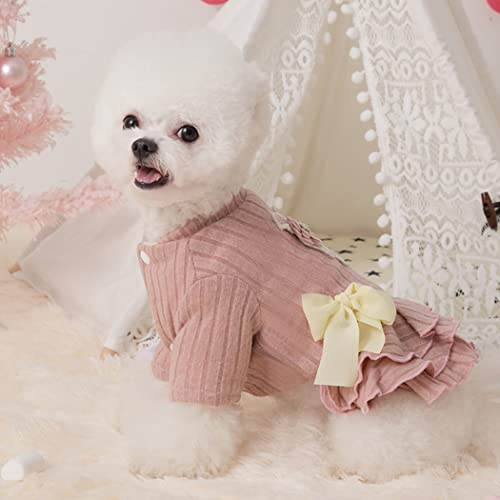 Fascigirl Vestido de invierno para perros de punto: vestido térmico para cachorros, ropa para perros y gatos, para fiestas, tamaño pequeño, mediano y ligero
