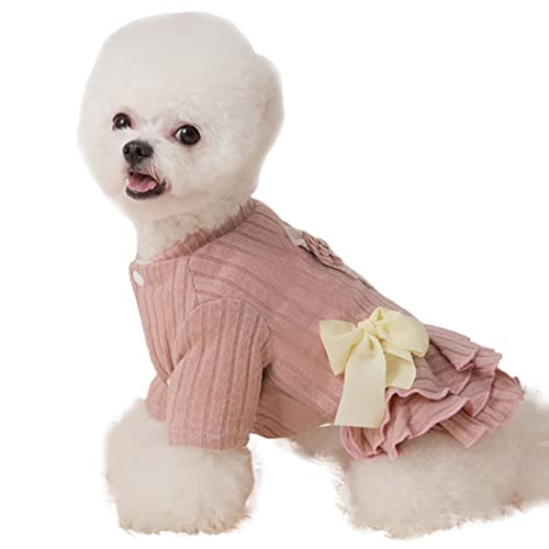 Fascigirl Vestido de invierno para perros de punto: vestido térmico para cachorros, ropa para perros y gatos, para fiestas, tamaño pequeño, mediano y ligero