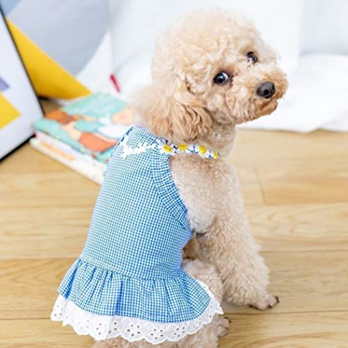Fascigirl Vestido de perro a cuadros girasol: suave moda decorativo gato fiesta traje mascota ropa cachorros animal adorable flor pequeña mediana
