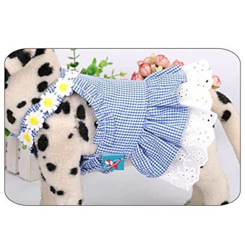 Fascigirl Vestido de perro a cuadros girasol: suave moda decorativo gato fiesta traje mascota ropa cachorros animal adorable flor pequeña mediana