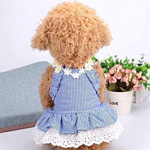Fascigirl Vestido de perro a cuadros girasol: suave moda decorativo gato fiesta traje mascota ropa cachorros animal adorable flor pequeña mediana