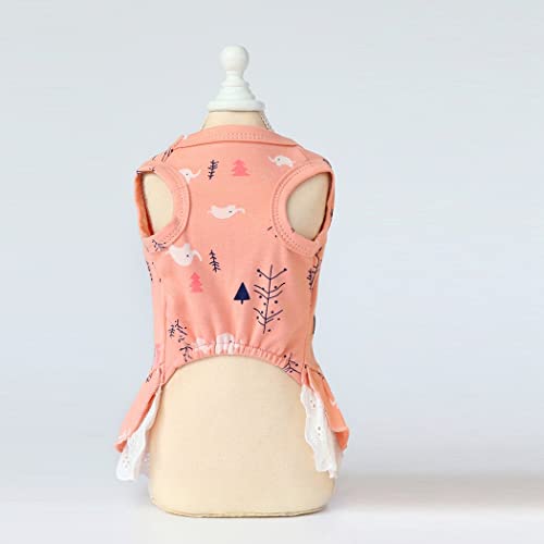 Fascigirl Vestido de perro de encaje de algodón: elefante suave decorativo estampado cachorro vestido para verano ropa ropa decorativa vacaciones