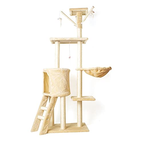 FAYONGHE Árbol para Gatos con Poste Rascador Árbol Trepador para Gatos Centro De Actividades con Caseta Y Plataformas para Felinos Altura 138 Cm (Color : Gray)