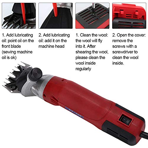 Fdit 500W Sheep Shears Electric Clipper Goats Kit de Corte de Velocidad Ajustable para Cabras, Alpaca, Llamas, Conejos de Angora, Granja de esquila de Animales