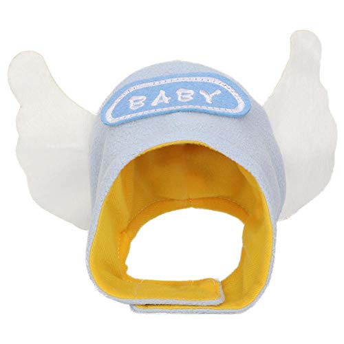 Fdit Cute Pet Headwear Cap Cat Collar Ropa para Mascotas Headwear Accesorios de Ropa con Letras y alas Baby para Gatos y Perros