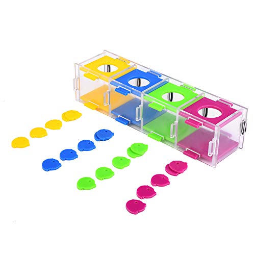Fdit Juguetes Coloridos de Loros Interesante Entrenamiento de Inteligencia de Aves Caja de Monedas Separación de Colores