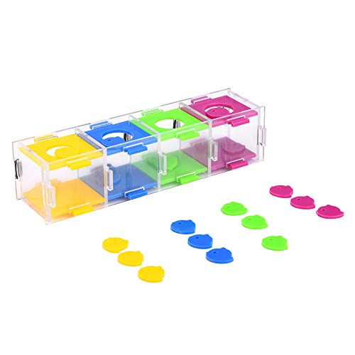 Fdit Juguetes Coloridos de Loros Interesante Entrenamiento de Inteligencia de Aves Caja de Monedas Separación de Colores