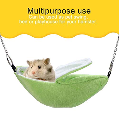 Fdit Socialme-EU Hamster Cama Banana Hamaca Colgante Litera Cama Casa Animal Pequeño Casa de Juguete Nido de Sueño para Pájaro Mascota(Verde)
